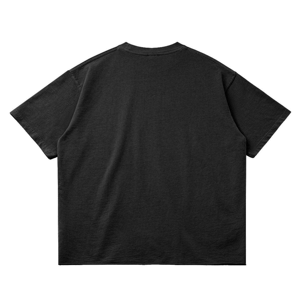 Ghosts Cant Dream Garment Dyed Streetwear Tee 260GSM Black Cotton With Faded Raw Hem