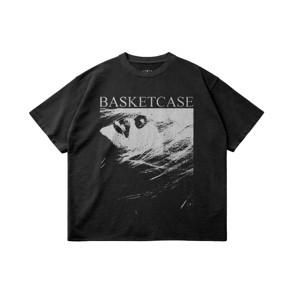 Basketcase Garment Dyed Raw Hem Streetwear Shirt 260GSM Cotton Black Tee With Edgy Faded Hem