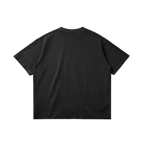 Basketcase Garment Dyed Raw Hem Streetwear Shirt 260GSM Cotton Black Tee With Edgy Faded Hem
